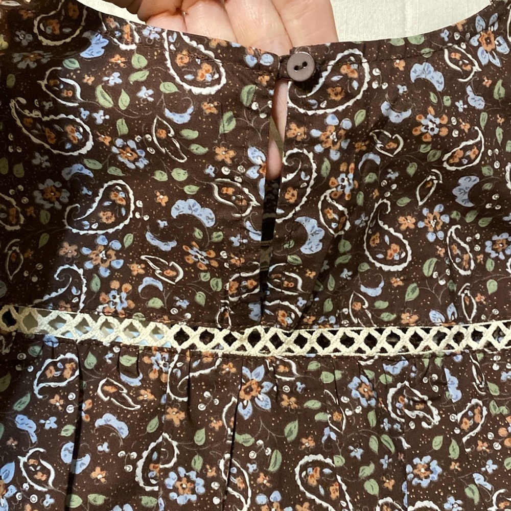 &merci Floral Ruffle Cotton Blouse - Brown - Picture 16 of 16